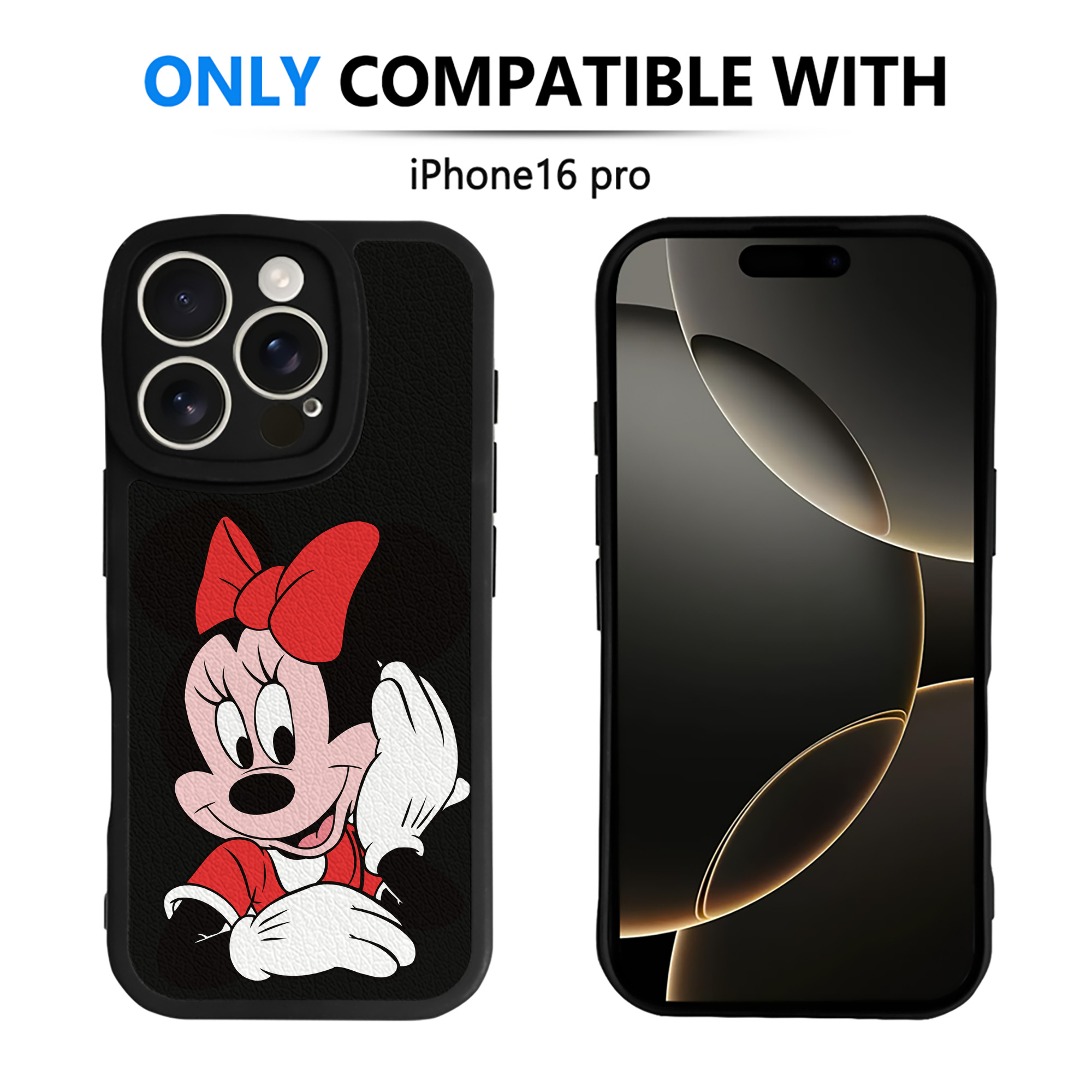 （画像用） ミッキーマウス Mickey Mouse 【iPhone 16シリーズ対応】シリコンスマホケース（レザー調） 材質：シリコン
